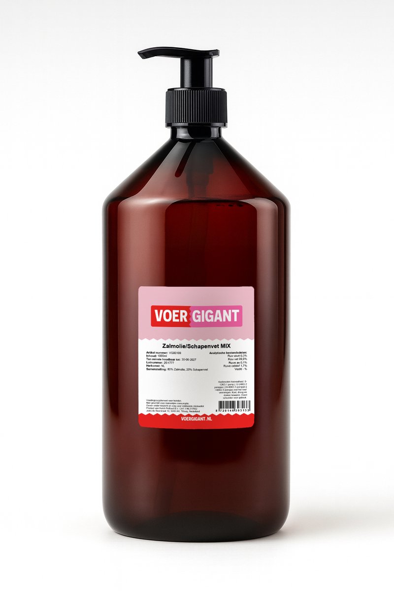 Voergigant - Zalmolie/schapenvet - 1L