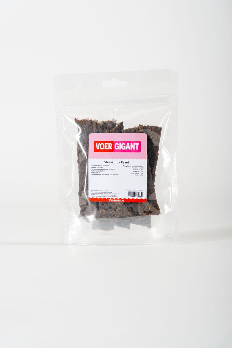 Voergigant - Vleesstrips - Paard - 100 g