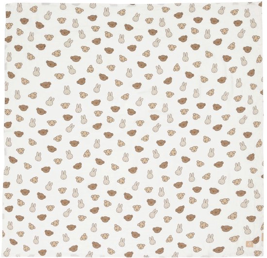 Jollein x Nijntje - Hydrofiele Doek Large 115x115cm - Inbakerdoek - Zacht Katoen - 2 Stuks - Miffy and Friends van Jollein — afbeelding 5
