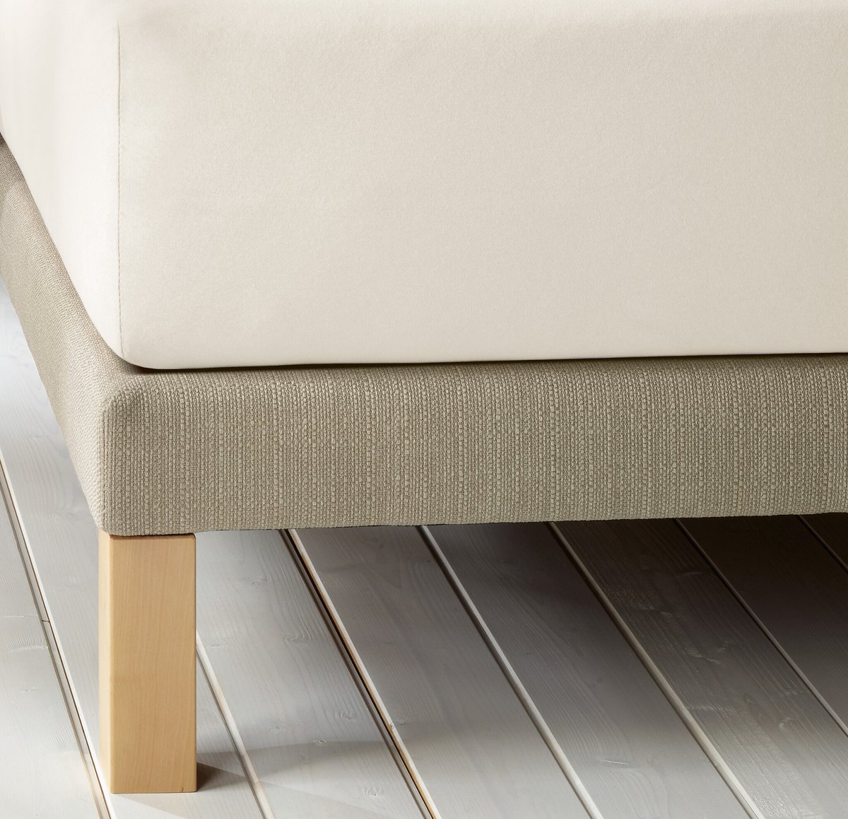 De Witte Lietaer Hoeslaken Laurence Soft White - 90 x 200/220 x h 30 - Katoen Flanel Beige