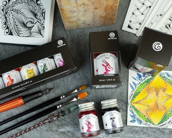 Octopus Inkt Octopus Write and Draw Ink Set FOREST, watervaste inkt voor schrijven ...