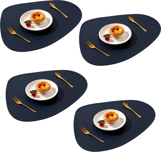 QSCTYG Tafel Placemats Octagon Lederen Placemat Servies Pad Met Coaster Keuken Olie Waterbestendig Tafelmat Wasbaar Non-Slip Bowl Cup Pads 687 (Kleur: Diep Groen, Maat: 1st