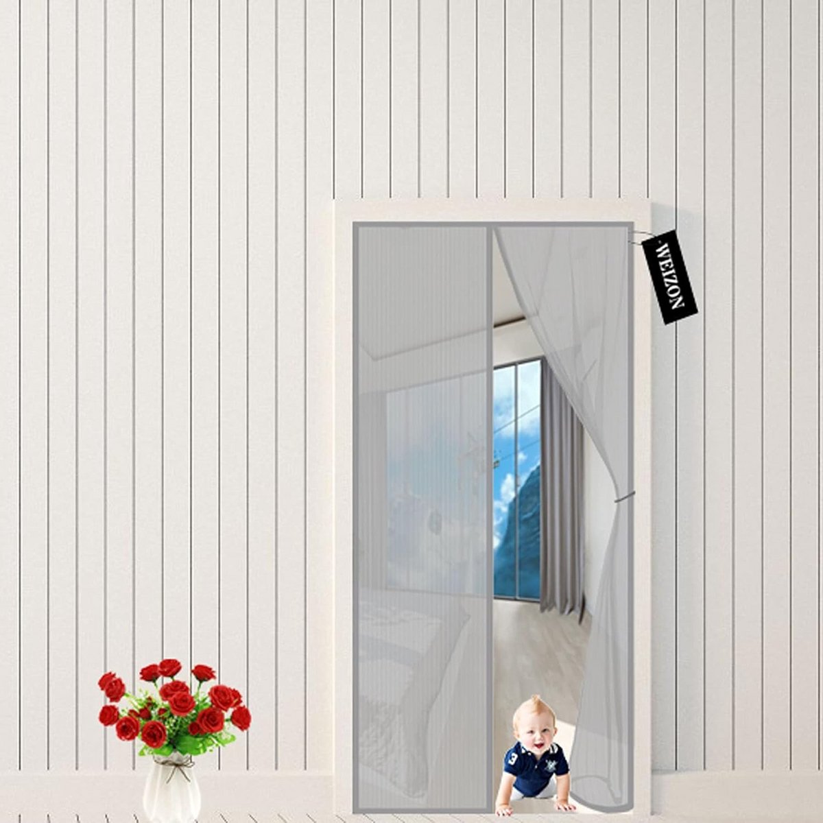 Magnetische Hordeur met Handsfree Sluiting - Stil en Stevig Vliegengordijn