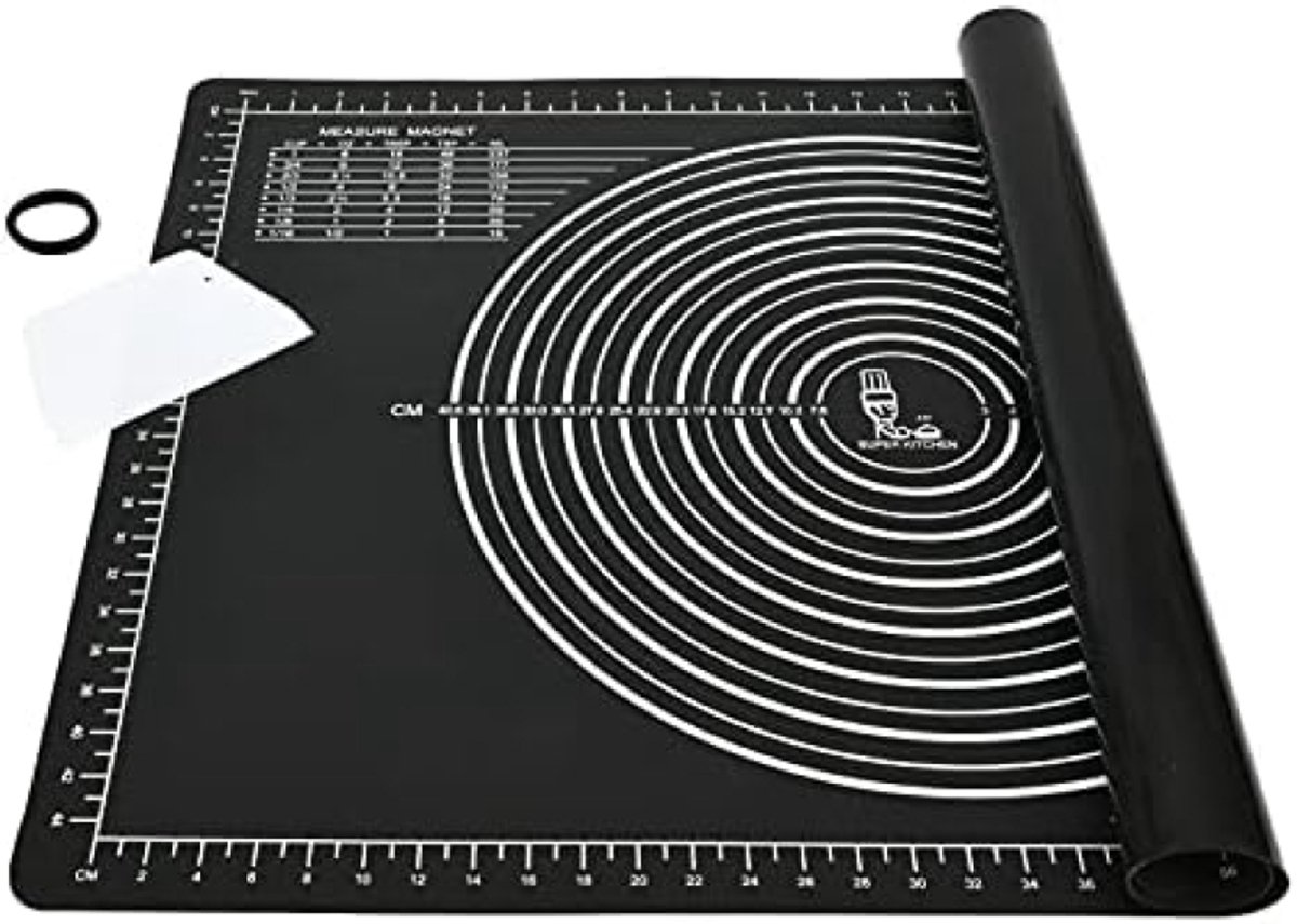 Extra Grote Antiaanbak Bakmat met Deegsnijder - Multifunctionele Siliconen Rolmat