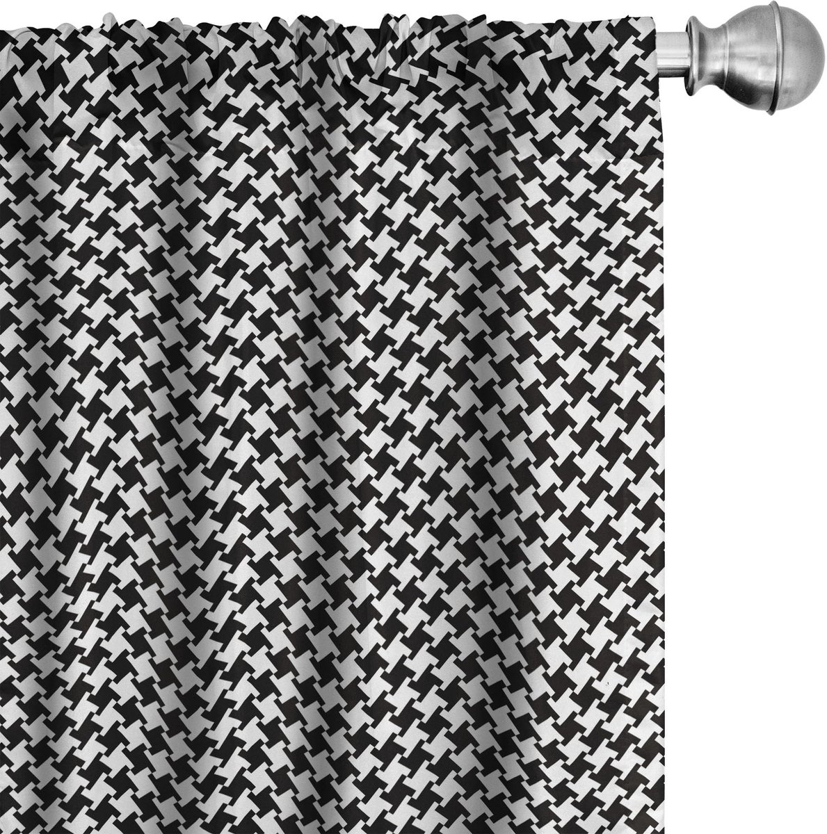 ABAKUHAUS Hondentandpatroon gordijnen – 2x75x225 cm – Microfiber Charcoal Grau