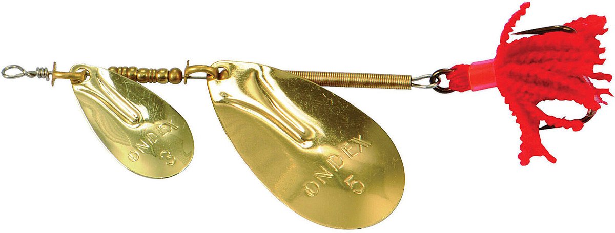 Ondex Tandem spinner 6/8 – 22 gram met dubbele bladen Gold
