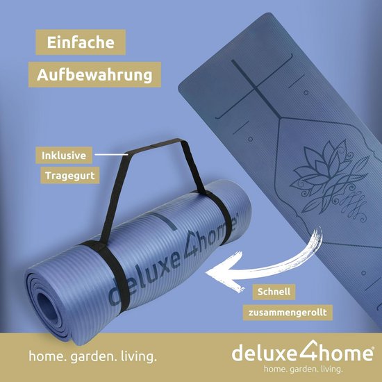 Comfortabele Antislip Yogamat met Uitlijningslijnen voor Yoga, Pilates en Fitness — afbeelding 4