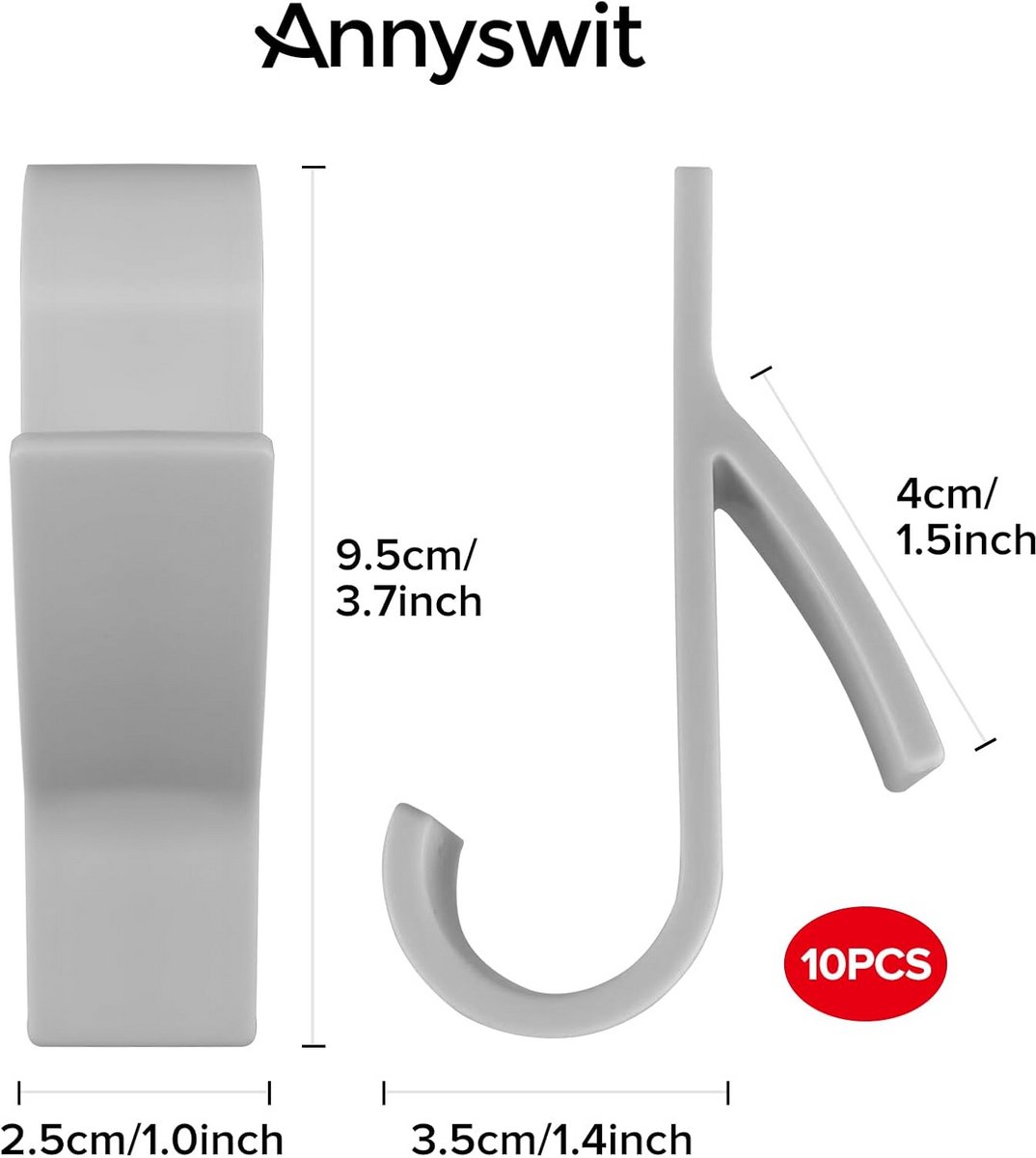 10x Ronde Verstelbare Radiatorhaken Wit voor Handdoeken - Geen Boren voor Badkamer Radiato