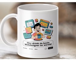 Mok - Beste webdesigner ter wereld, koffiemok, programmeur cadeau, grappige mok, it mok, webdesign koffie mok, gift voor programmeur