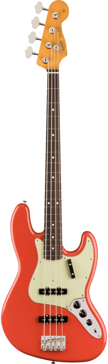 Fender Vintera II 60s Jazz Bass RW Fiesta Red elektrische basgitaar met deluxe gigbag