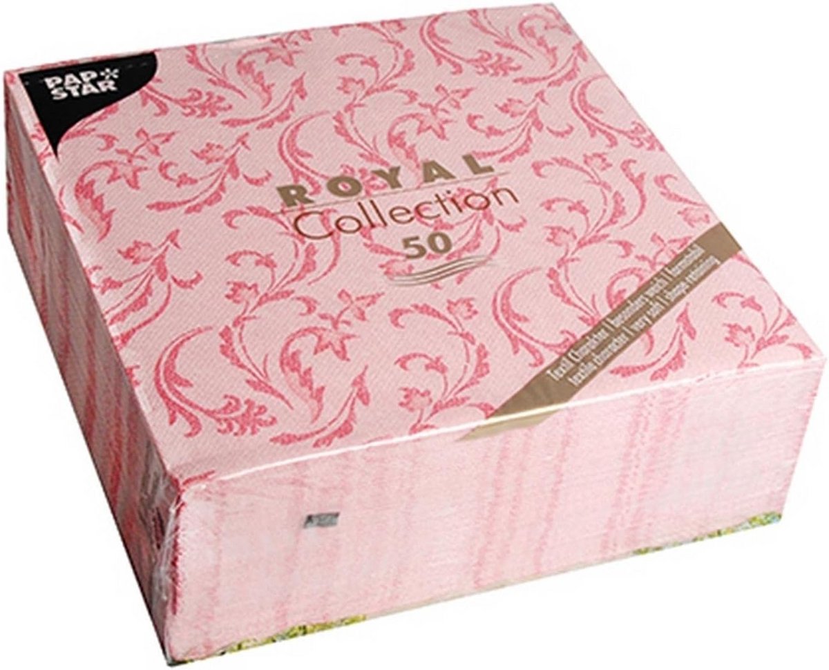 50 Luxe Rode Papieren Servetten 40x40 cm - Damast Stijl - Feestelijk Diner