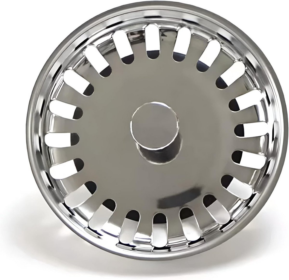 Universele RVS Gootsteen Zeefplug met Stoffer - Anti-Verstopping voor Keuken en Badkamer (Diameter 78mm)