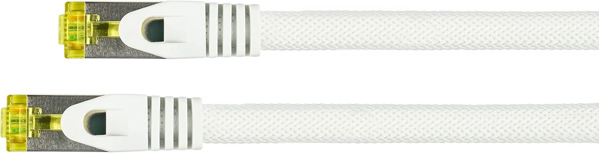 Cat 7 Ethernet LAN Kabel S/FTP Nylon Vlecht 20 Meter Wit