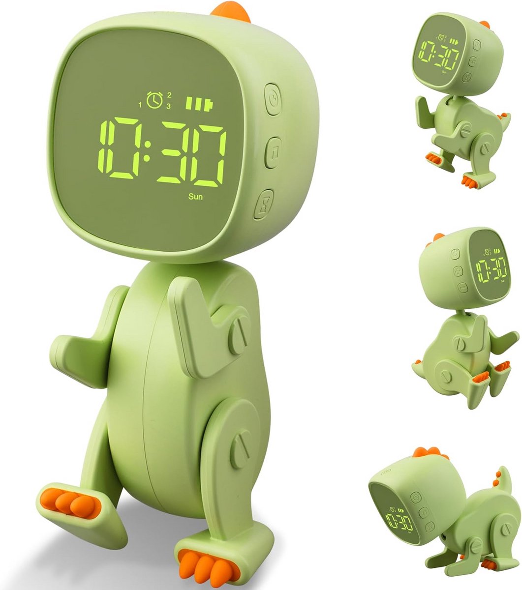 Digitale Kinderwekker met Nachtlampje, Snooze en Snooze - Draagbaar Cadeau voor Jongens en Meisjes