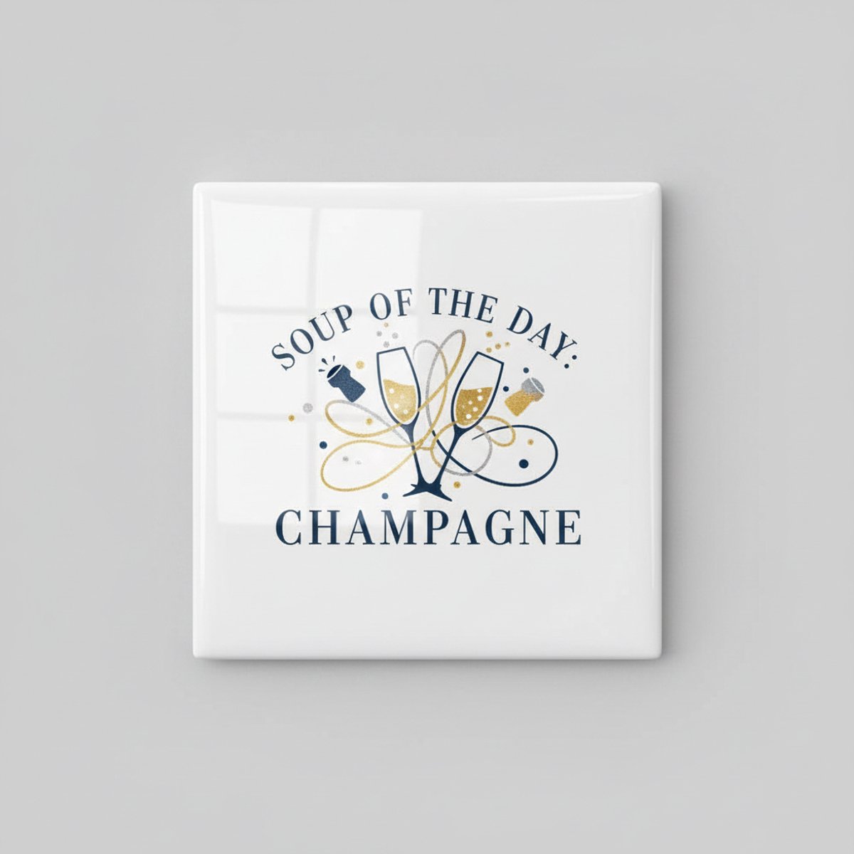 Nevolis Soup of the Day Champagne Decoratieve Tegel – Elegante Keuken & Bar Wanddecoratie – Keramische Tegel 15 × 15 cm Multi Color