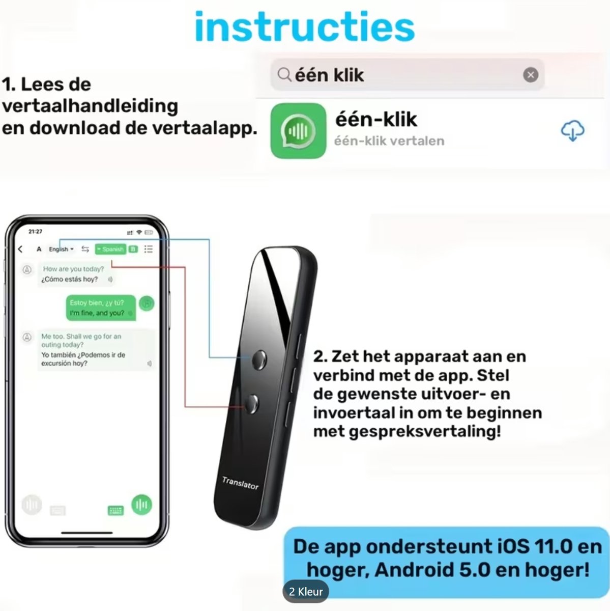 Slimme Taalvertaler Draagbare Translator met Real-time - afbeelding 2
