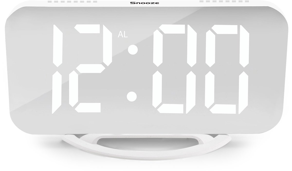 Luxime® - Digitale Wekker - Slaapkamer - Klok - Alarmklok - Energiezuinig - Wit