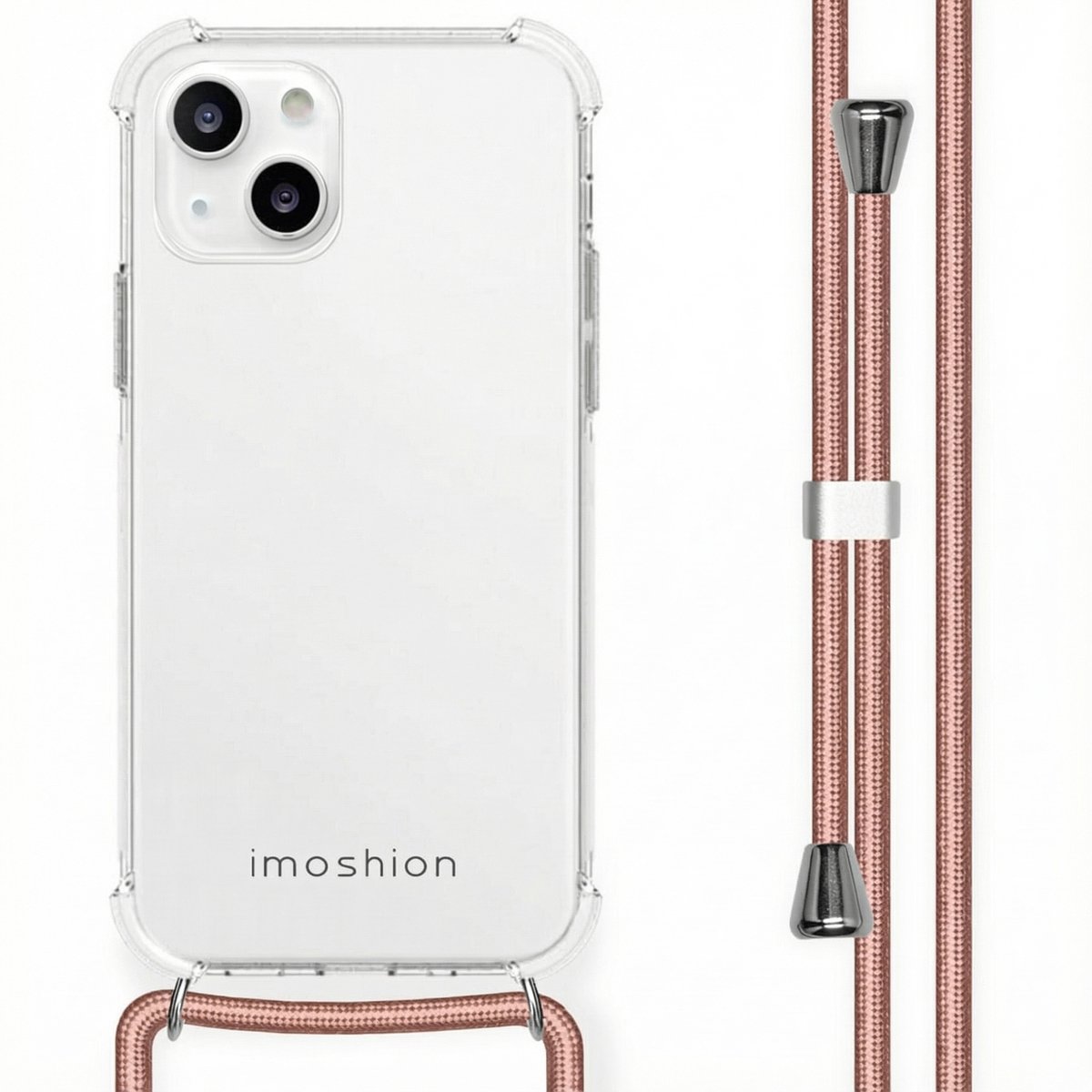 imoshion Hoesje - Geschikt voor Apple iPhone 13 Mini - Backcover met koord - Rosé Goud