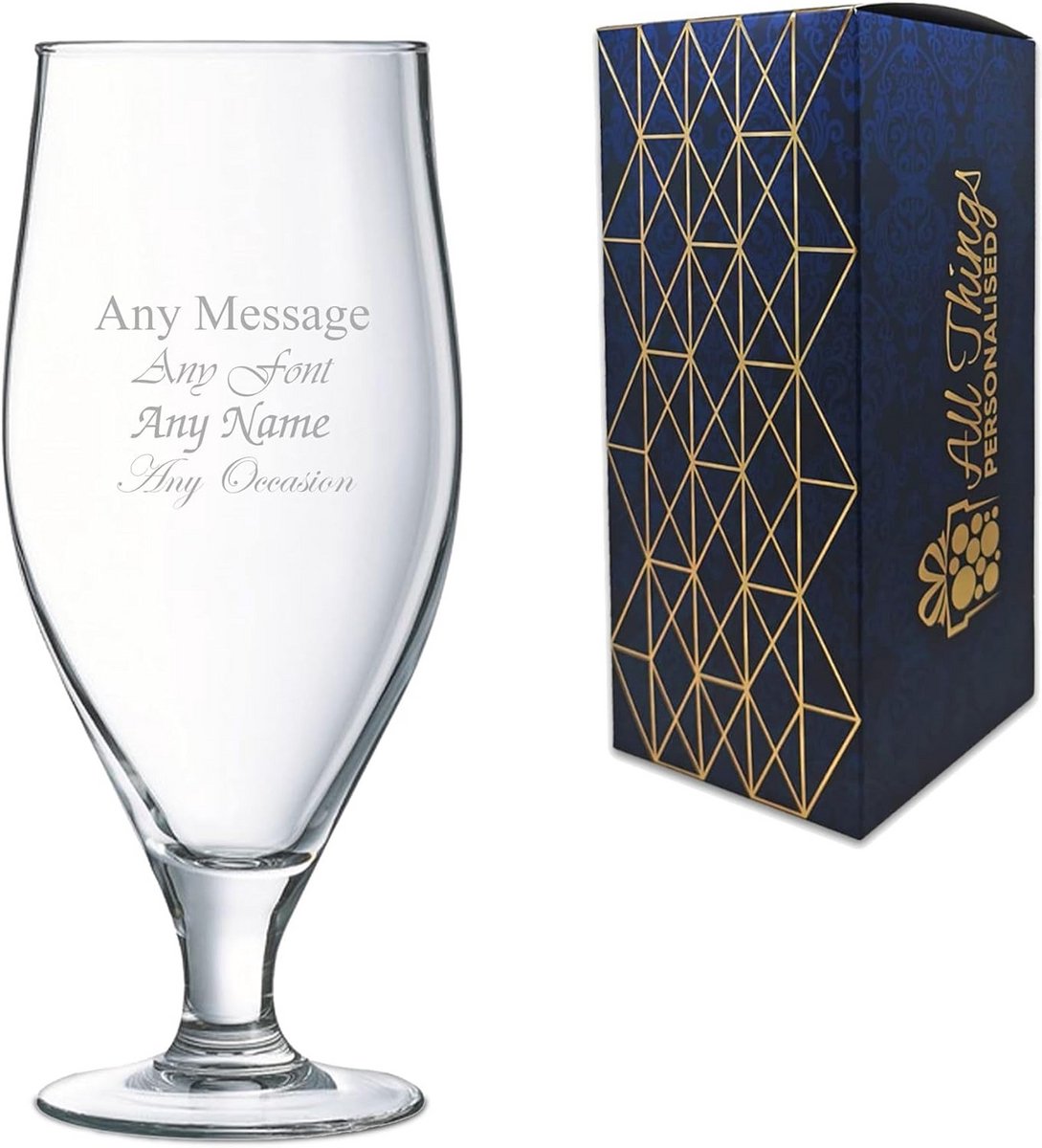 Gepersonaliseerd Bierglas met Gravering - Uniek Cadeau met Naam of Tekst