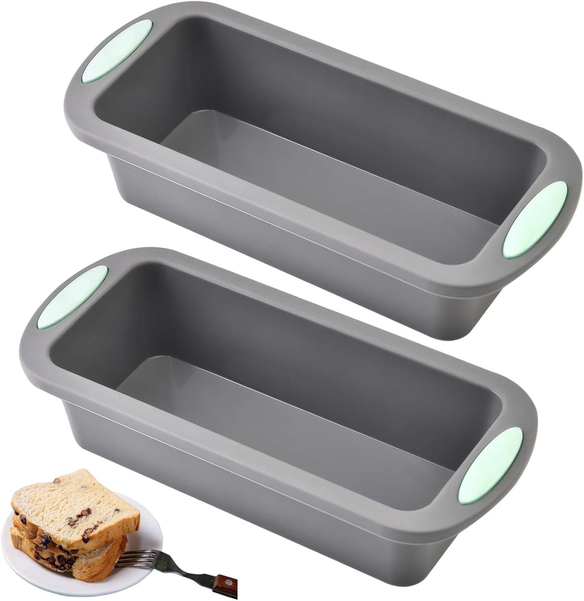 Famanu - Broodbakvorm set van 2 mini siliconen bakvormen 20 cm voor kleine broden en cakes