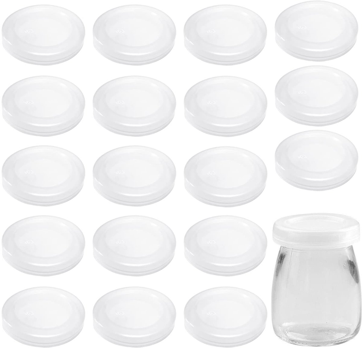 Unyqoos® Set van 20 Herbruikbare Deksel voor Yoghurtpotjes en Voedselopslag