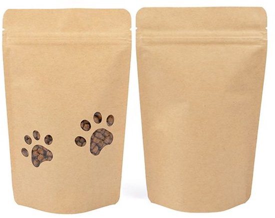 Stazakken Kraft Voetafdruk Venster 13x7.9x20.6 cm (25 stuks) | Doypacks | Stand up pouches — afbeelding 3