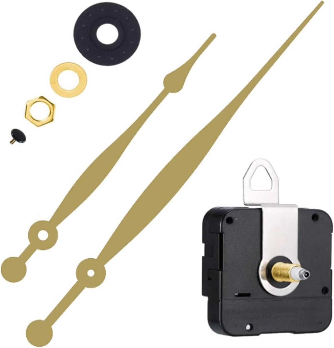 Stil Wandklok Mechanisme met Lange As - DIY Uurwerk voor Grote Klok Reparatie (Goud)