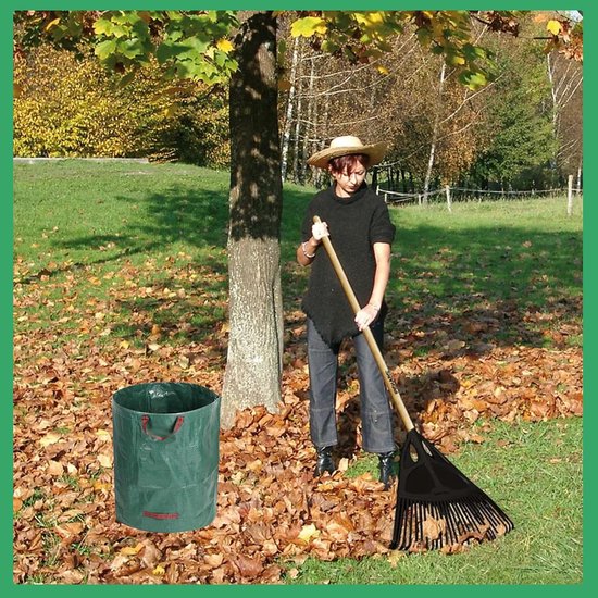 Tuinafvalzakken - Bladzakken - Tuinopbergzakken - 60 liter - 45 x 38 cm - Met handvat - Opvouwbaar - Corrosiebestendig - Geschikt voor tuinafval, compostering, kamperen, feesten - Milieuvriendelijk — afbeelding 5