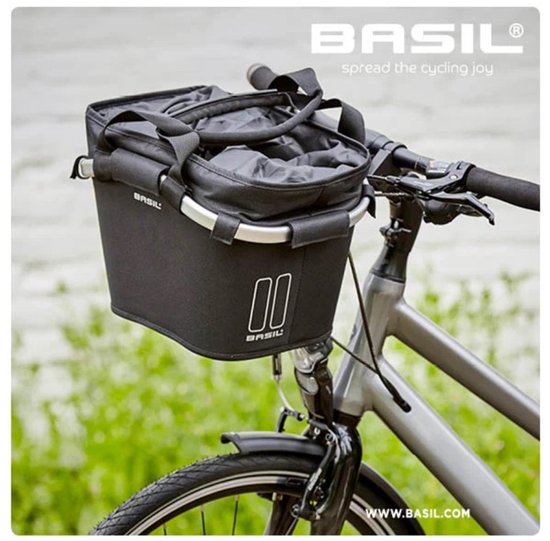 Basil Classic Carry All Fietsmand KF - Voor - Polyester - Zwart - 15 Liter van Basil — afbeelding 3
