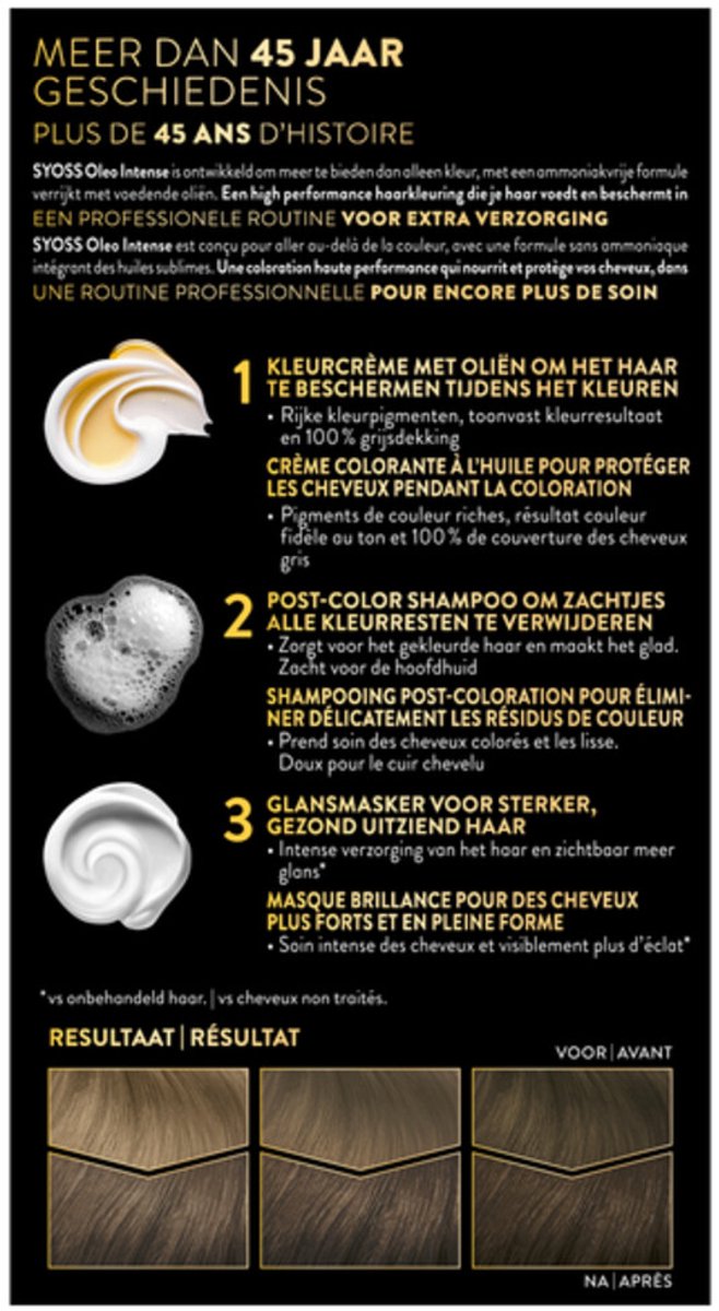 Syoss Oleo Intense - Haarverf - 5-54 - Licht Asbruin - 115ml x 2