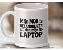 Mok Voor de echte Koffieliefhebber, Mijn Mok is Belangrijker Dan Mijn Laptop Mok Cadeau Idee