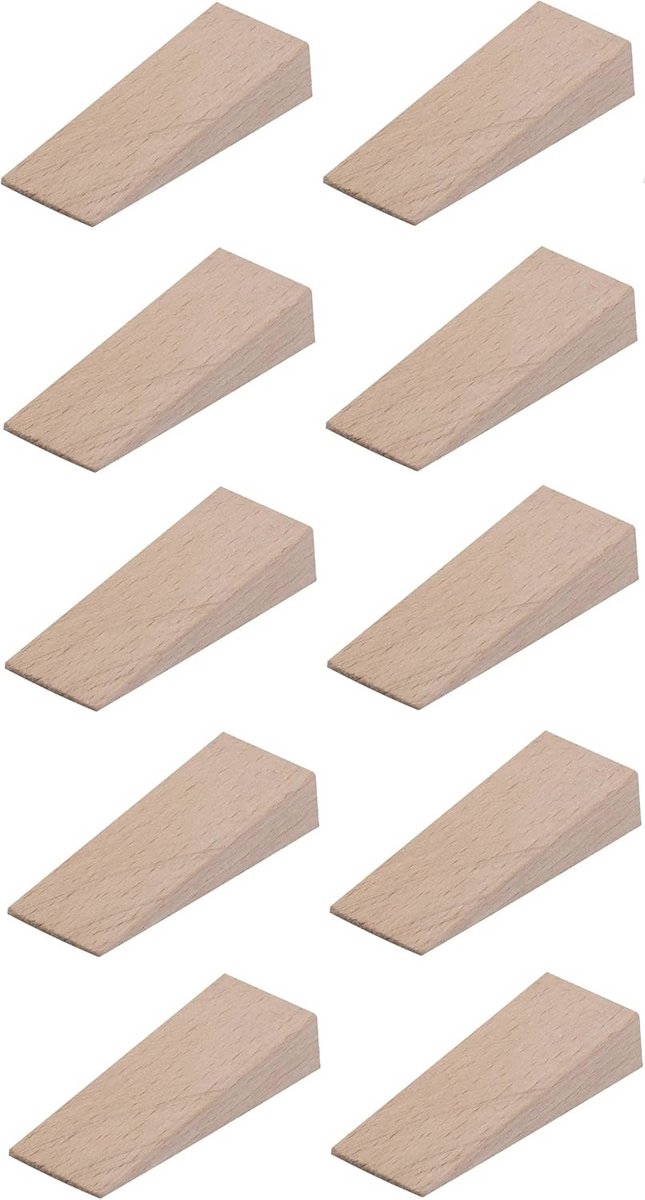 Houten Wiggen Set - 10 Kleine Wiggen in Verschillende Maten voor Deurmontage en Meubelontwerp