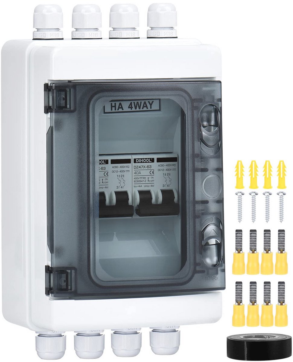 DC 12V Stroomonderbreker & Scheidingsschakelaar 40A voor Zonne-installaties - IP65 Waterdicht