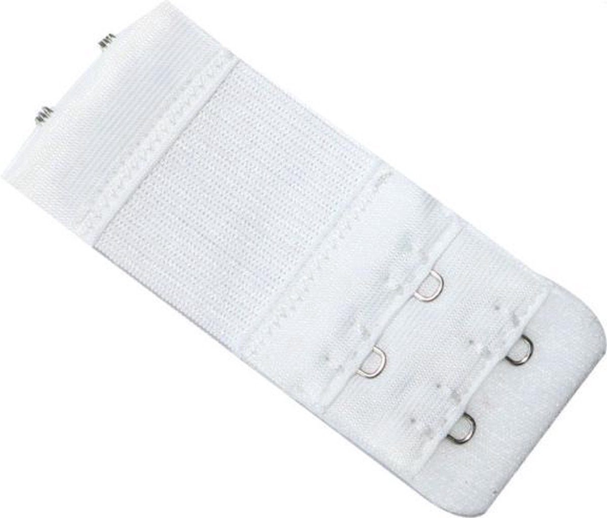 2x Beha verlengstuk - 2 Haaks - Elastisch - BH extender - Beha band verlengen - Universeel - Wit - Jonyx