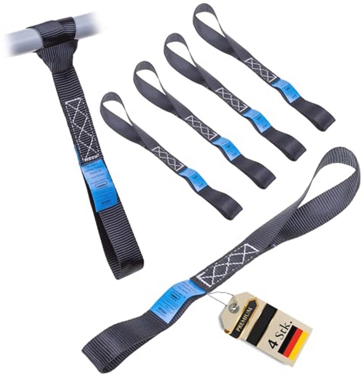 Sterke Sjorlussen 25 mm x 30 cm - Set van 4 - Ideaal voor Motorfiets en Transport