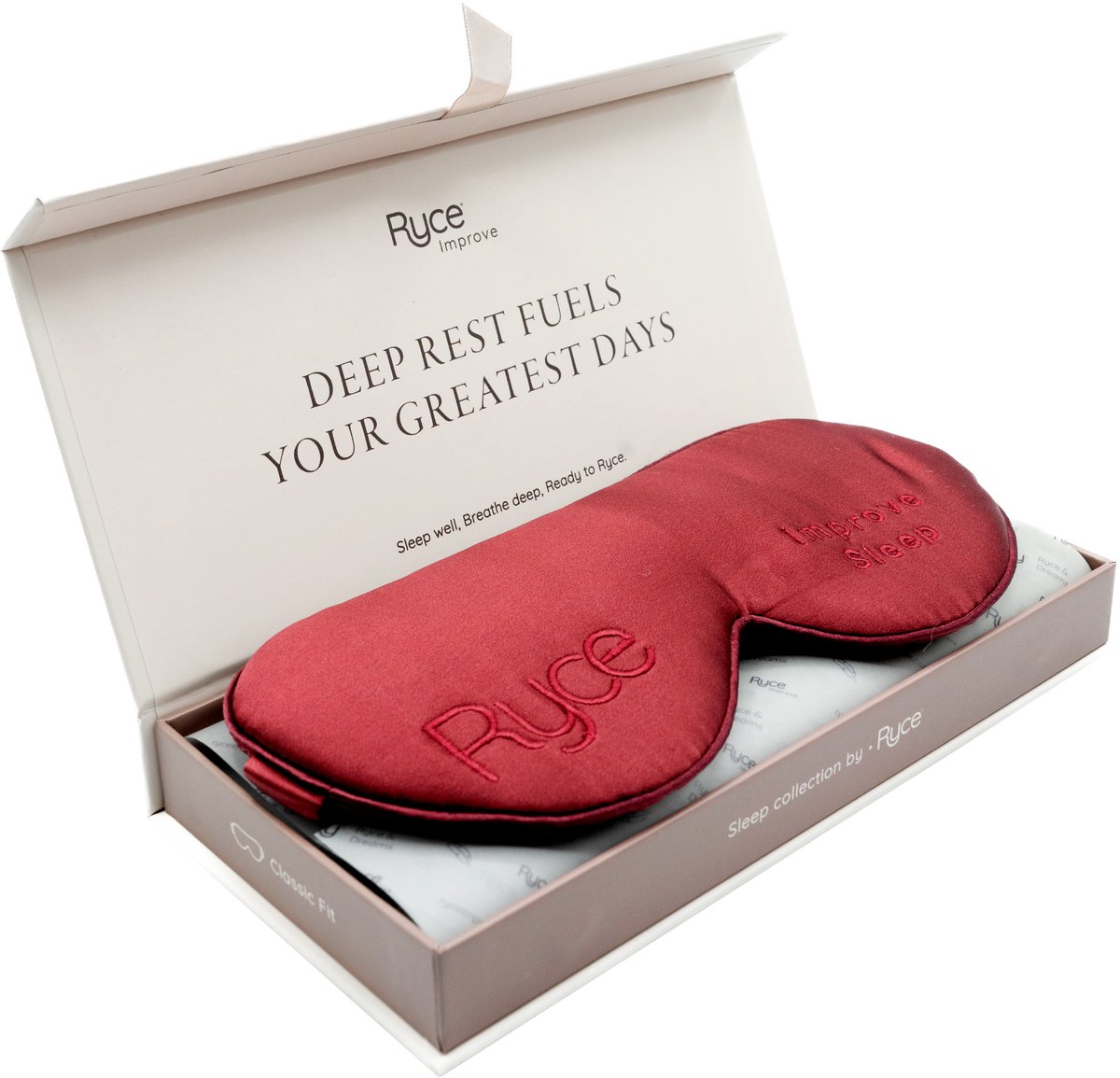 Ryce® Zijden Slaapmasker - Oogmasker - Vrouwen & Mannen - Cadeau - Rood