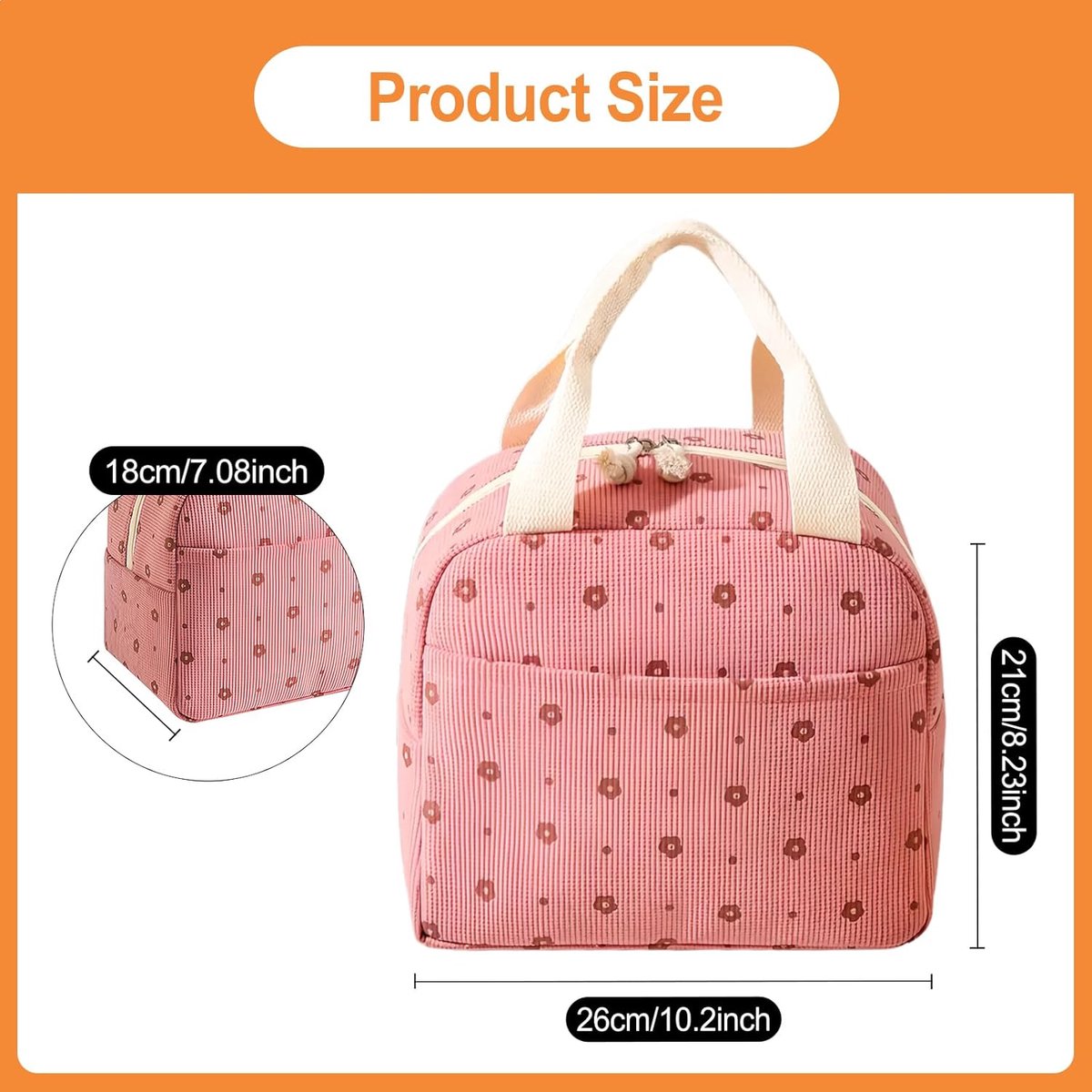 Thermal Lunch Bag - Kleine Geïsoleerde Lunchtas - Cooler Bag voor Vrouwen - Draagbare Lunchtas - Thermische Tas voor Voedsel - Kleine Koeltas voor Maaltijden - School - Kantoor - Picknick — cadeau in Cadeau-ideeën - foto 8