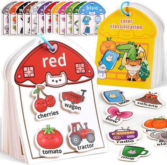 Montessori-Busy-Book, kleurensorteerspeelgoed voor peuters van 2-4 jaar
