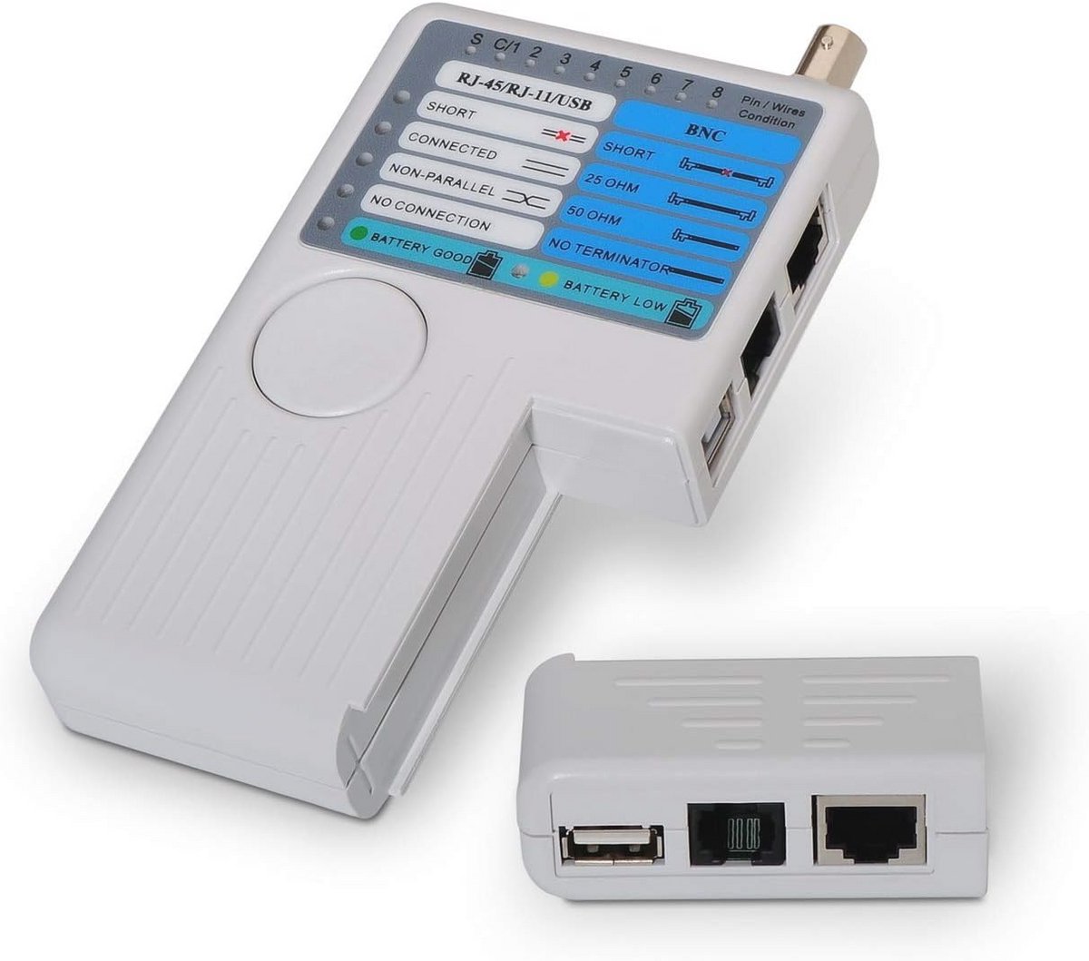 Kabeltester voor RJ11, RJ12, RJ45, USB en Coax - Professioneel Testapparaat