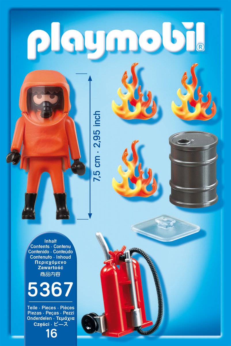 Brandweerman met gaspak / Pompier avec combinaison de feu