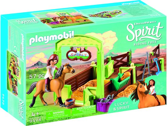 PLAYMOBIL Spirit Lucky & Spirit met paardenbox – 9478