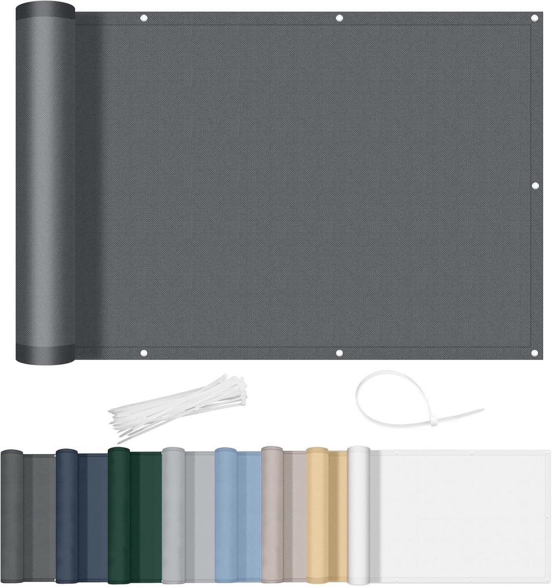 Waterdicht Balkonafdekking 75x500cm - Inkijkbescherming en Windscherm voor Balkon en Terras