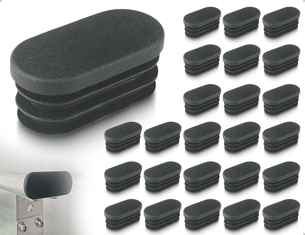E-Ambar - Stoelpootdoppen voor meubelbescherming en tuinstoel lamellendoppen - Ovaal 20 x 