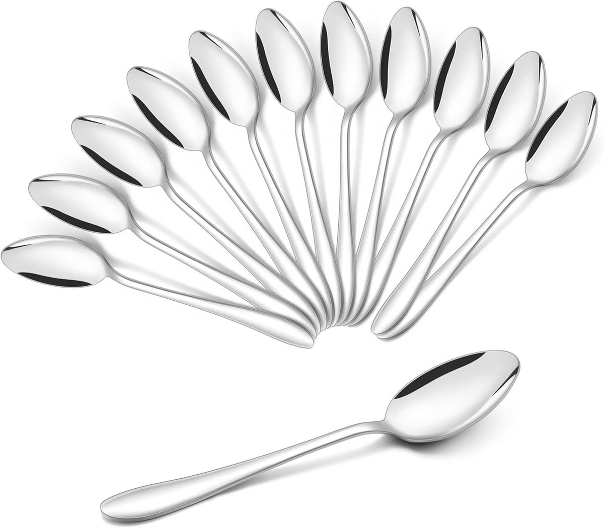 Set van 12 roestvrijstalen koffielepels - Duurzaam en vaatwasmachinebestendig
