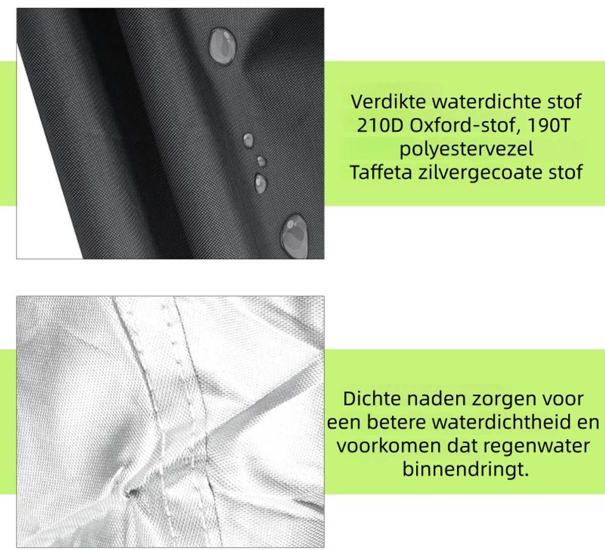 1 stuk - Motorhoes - Volledige dekking, regen- en zonbescherming, beschermhoes voor alle seizoenen - Geschikt voor de meeste motorfietsen en scooters - Maat M (200*90*100cm) - Zwart – foto 3
