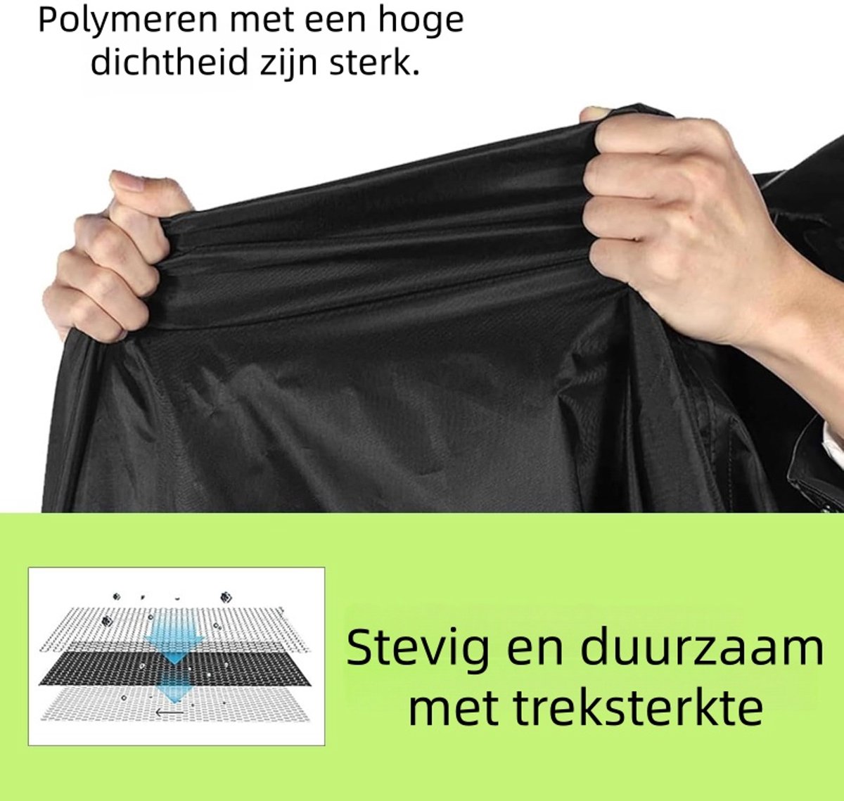 1 stuk - Motorhoes - Volledige dekking, regen- en zonbescherming, beschermhoes voor alle seizoenen - Geschikt voor de meeste motorfietsen en scooters - Maat M (200*90*100cm) - Zwart – foto 5