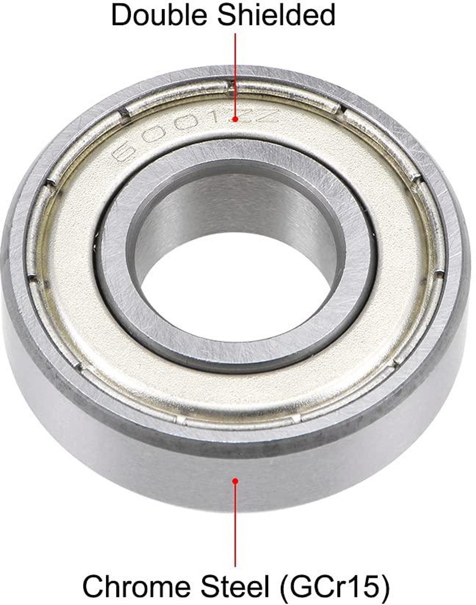 E-Ambar – ABEC-3 lagers 6001ZZ (2-pack) voor skateboard wielen en rolschaatsen