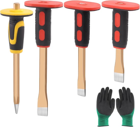 5-delige metselbeitelset met handbescherming - Platte en puntbeitels