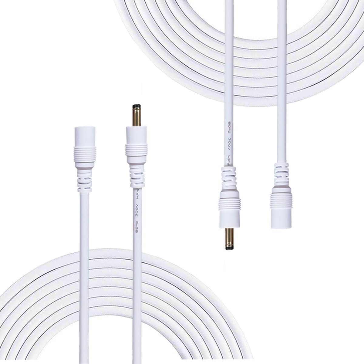 DC Verlengkabel 3,5 mm x 1,35 mm Aansluitkabel voor DC Connectoren - 2 stuks 1m Wit