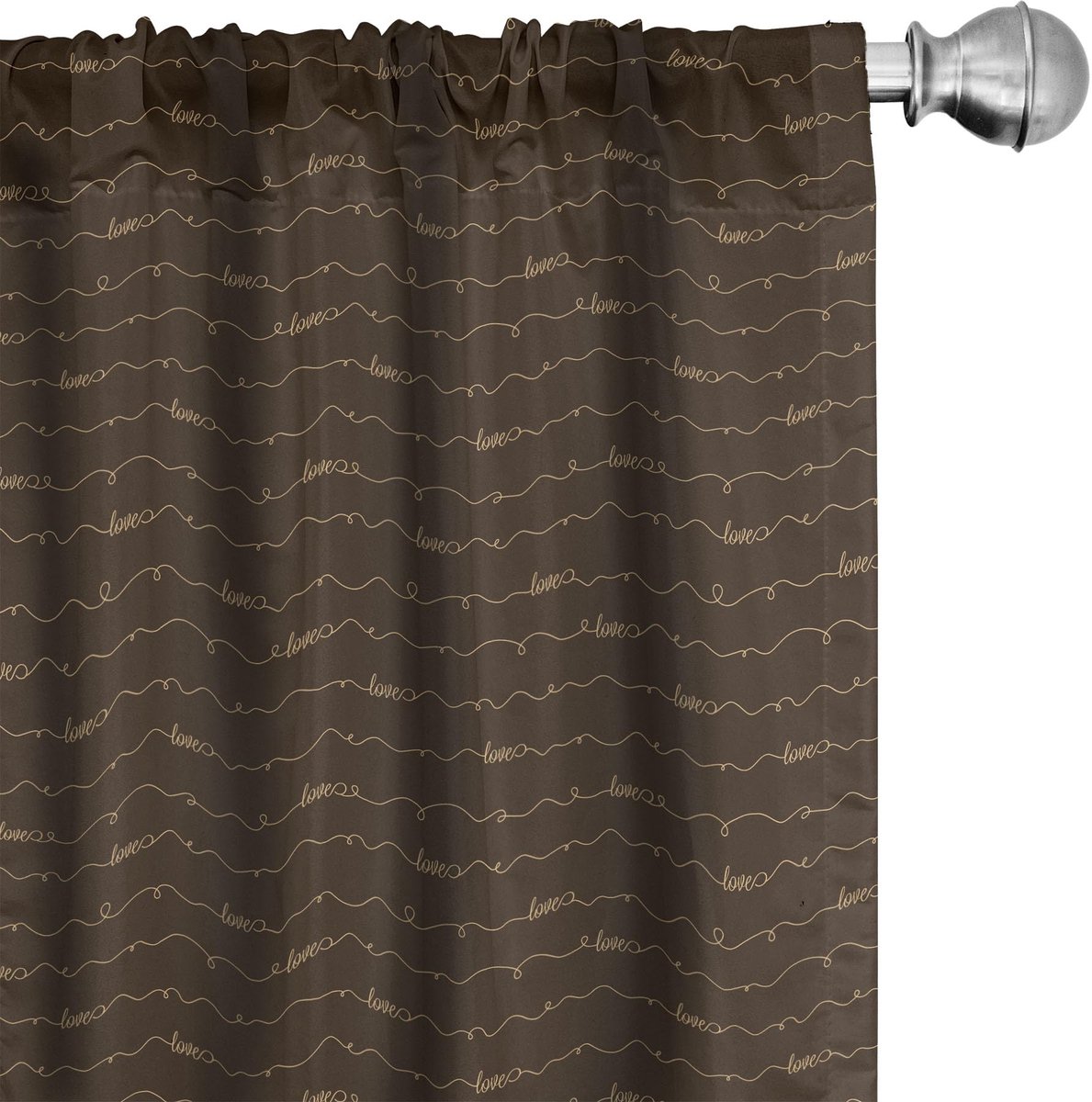 ABAKUHAUS Bruine gordijnen – 2-delige set 75x245 cm – donkerbruin crème
